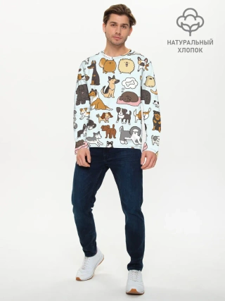Мужской лонгслив базовый / Собаки