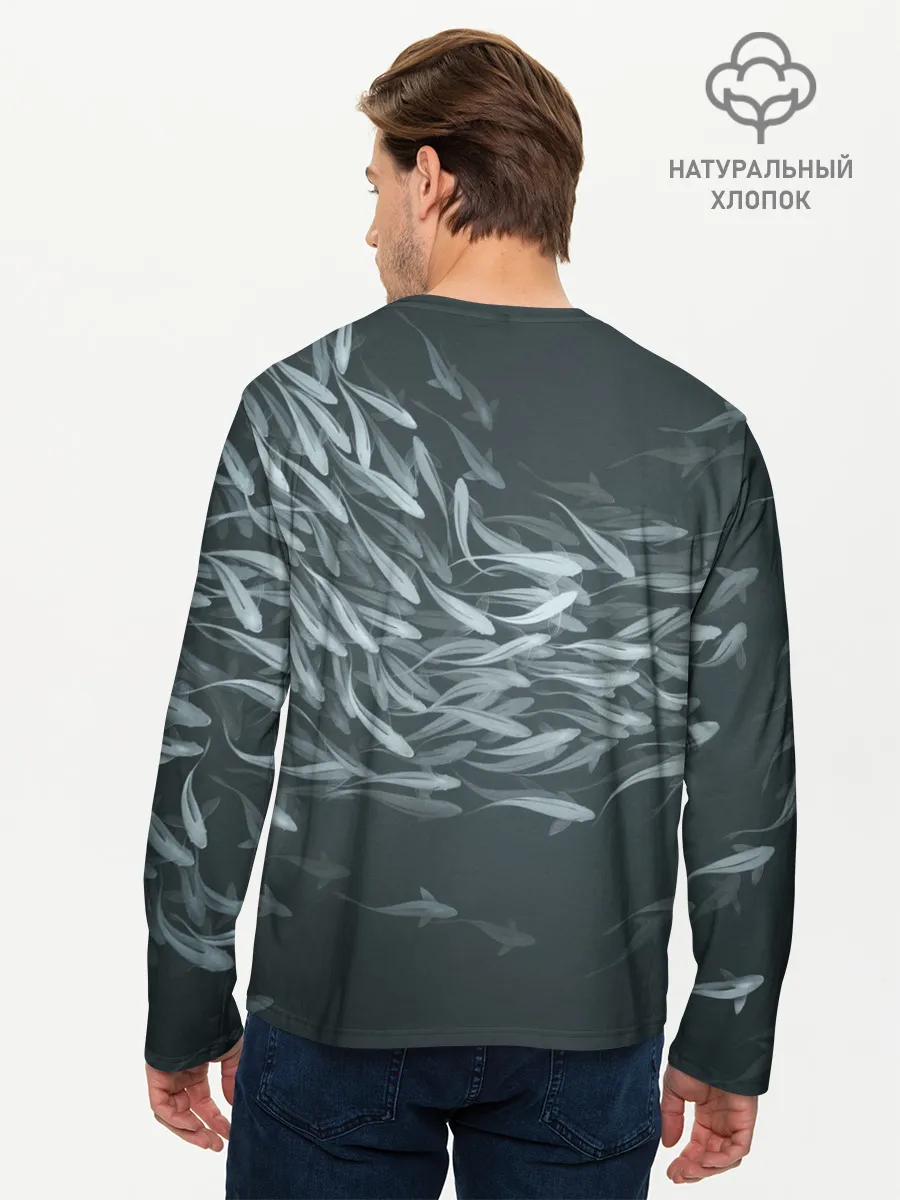 Мужской лонгслив базовый / Рыбы
