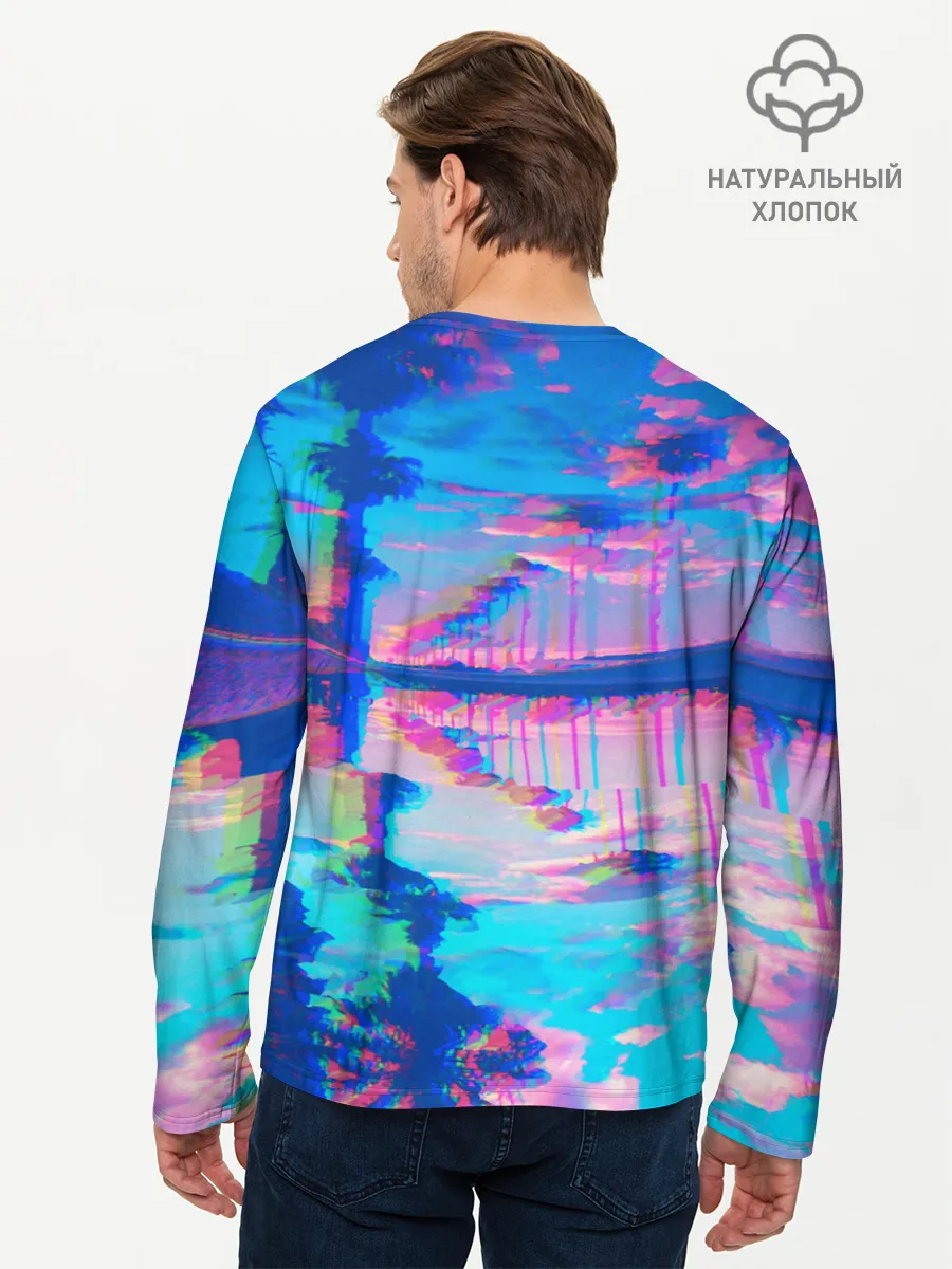 Мужской лонгслив базовый / ГАВАЙИ ГЛИТЧ
