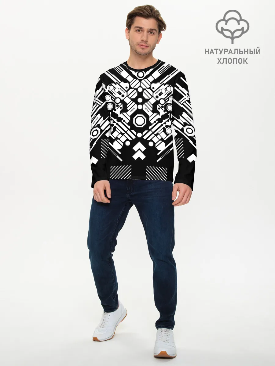 Мужской лонгслив базовый / двигатель киберпанк