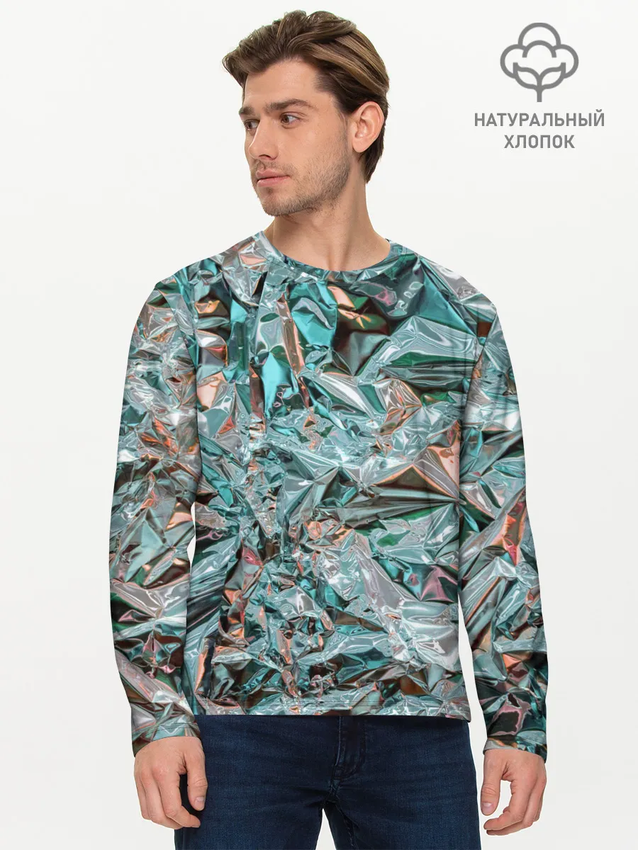 Мужской лонгслив базовый / Голографическая фольга