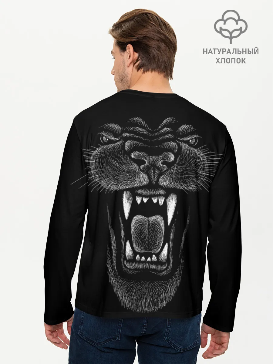 Мужской лонгслив базовый / Черная пантера