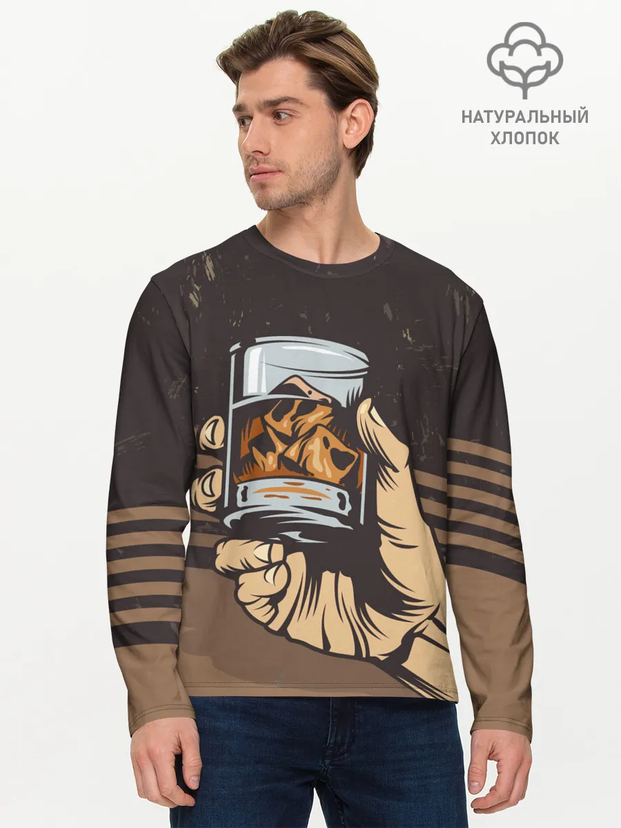Мужской лонгслив базовый / Ретро Виски