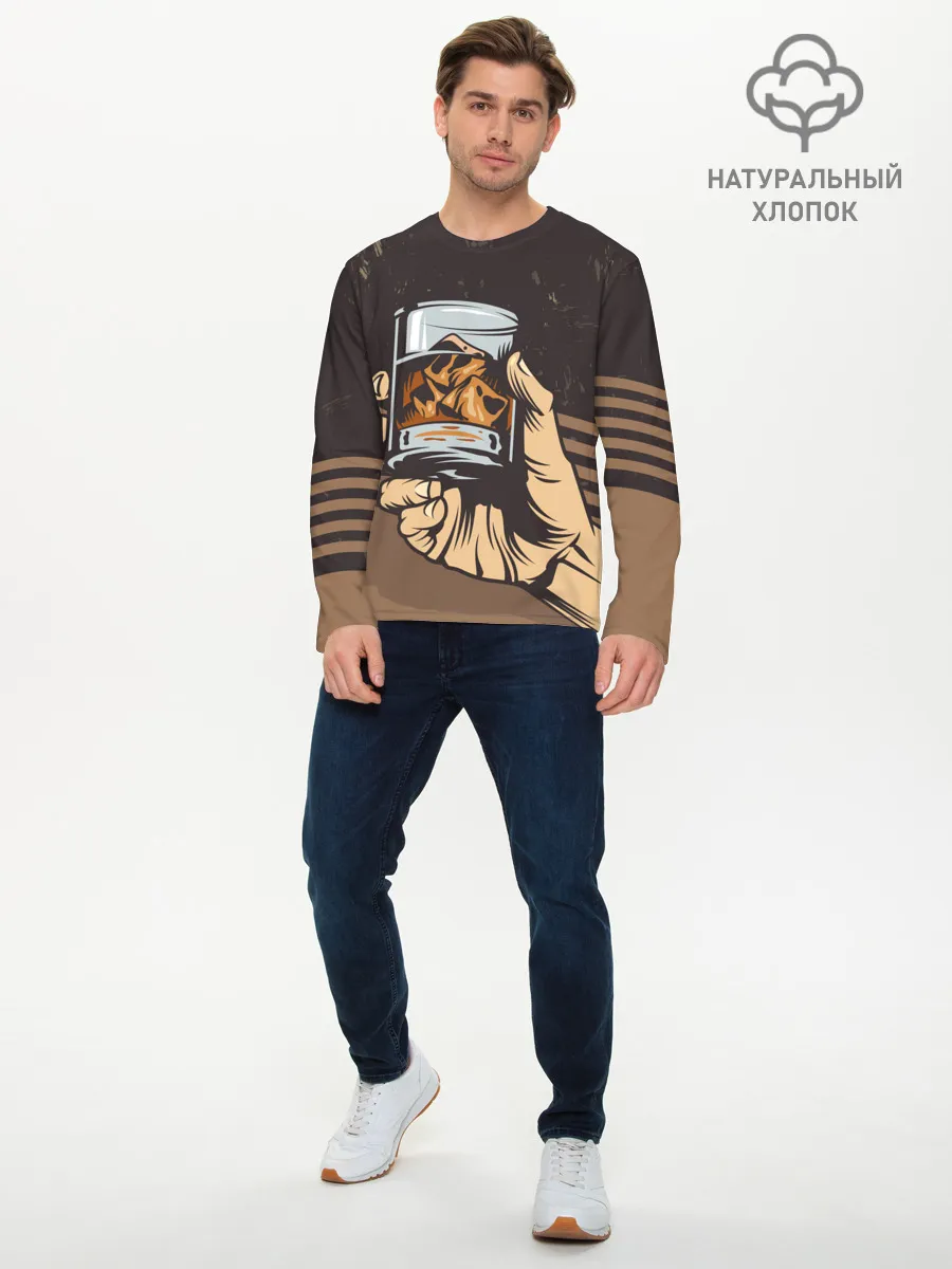 Мужской лонгслив базовый / Ретро Виски