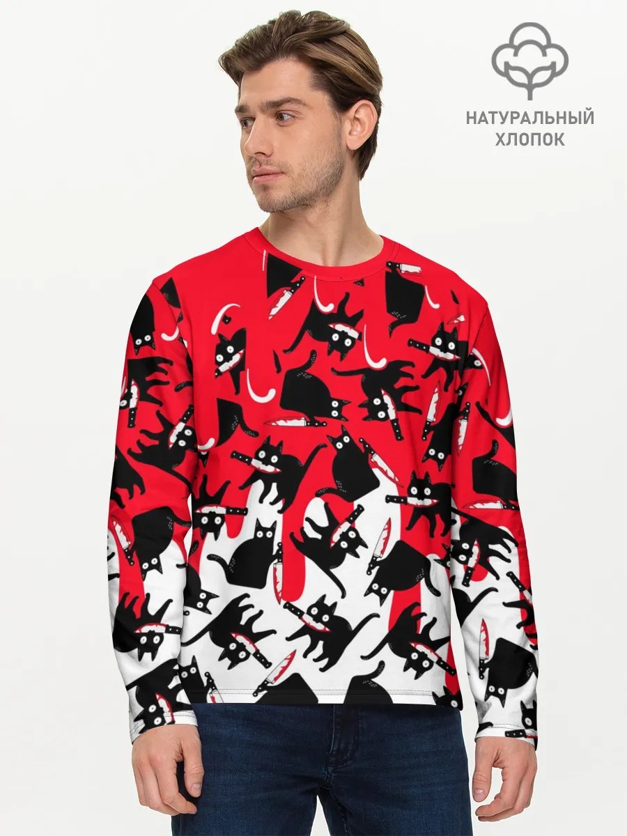 Мужской лонгслив базовый / WHAT CAT