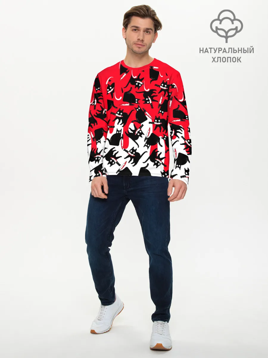Мужской лонгслив базовый / WHAT CAT