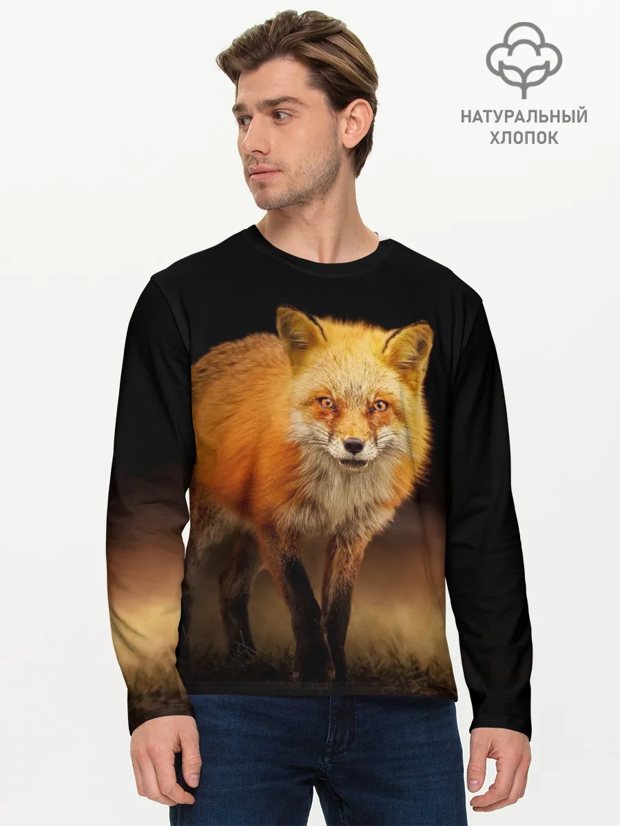 Мужской лонгслив базовый / Лиса