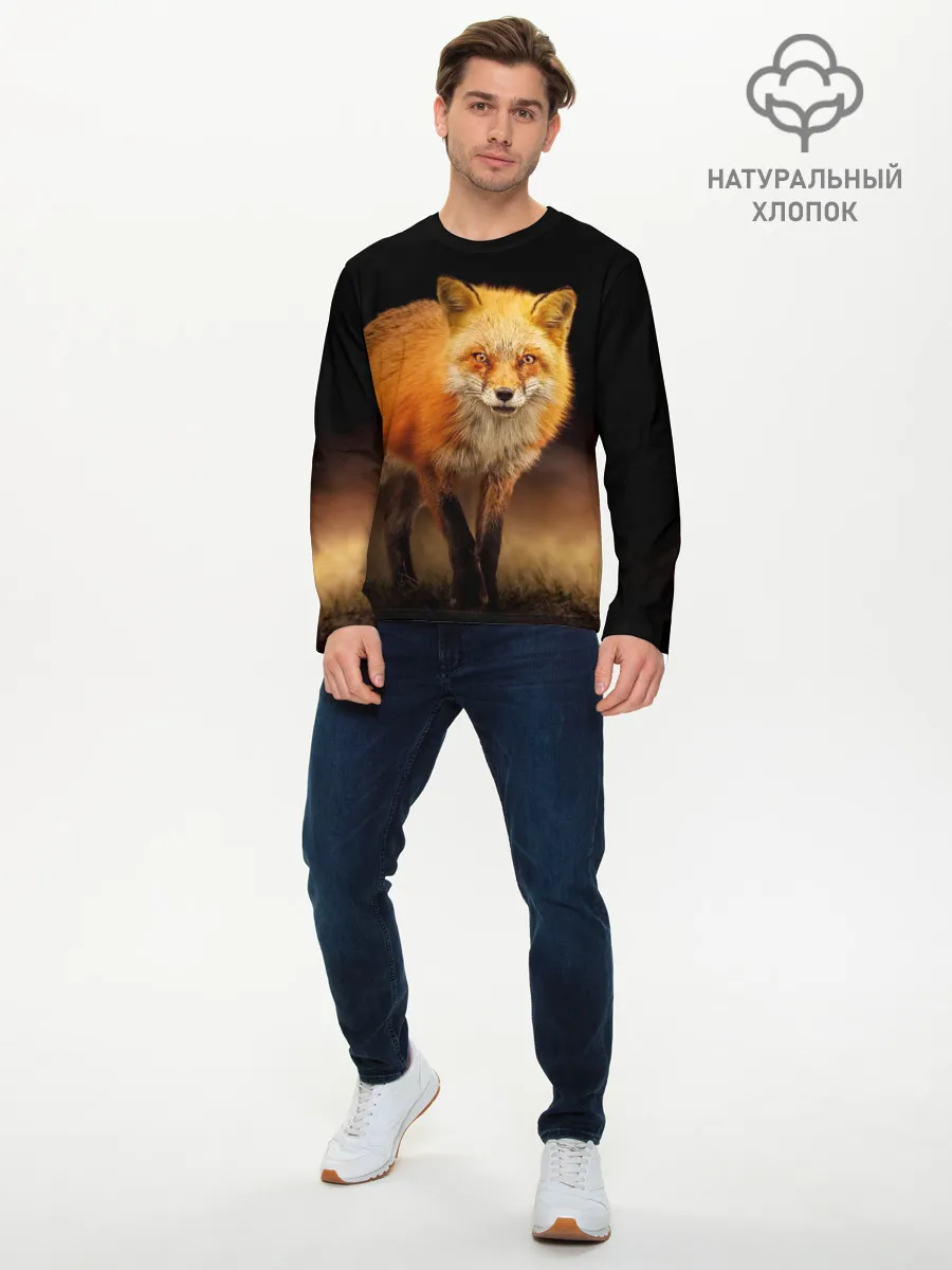 Мужской лонгслив базовый / Лиса