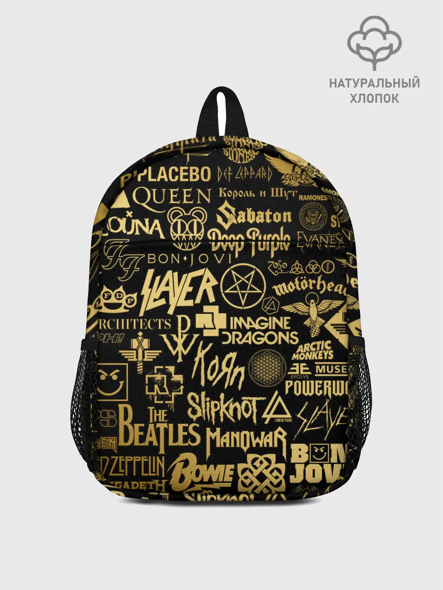Рюкзак детский / ЛОГОТИПЫ РОК ГРУПП GOLD