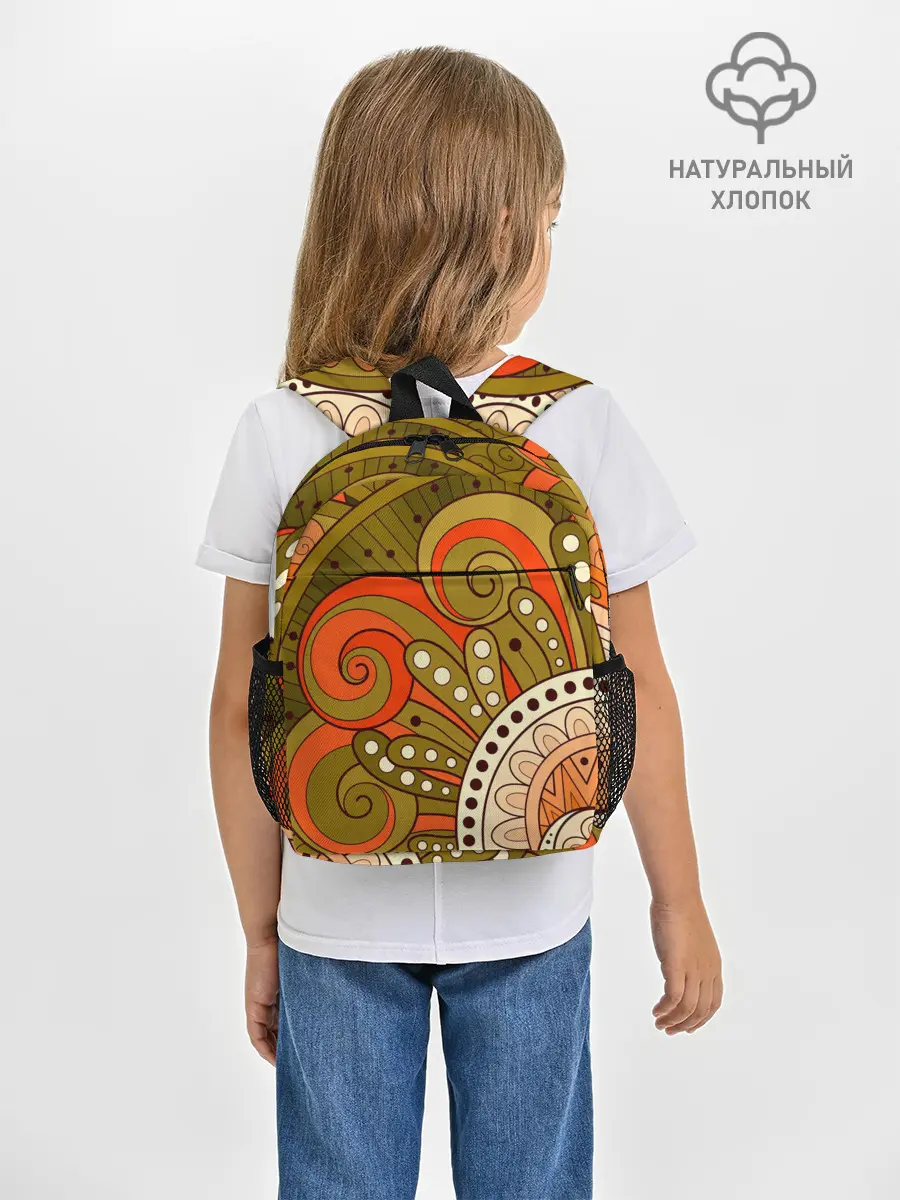 Рюкзак детский / Детский оранжево-болотный