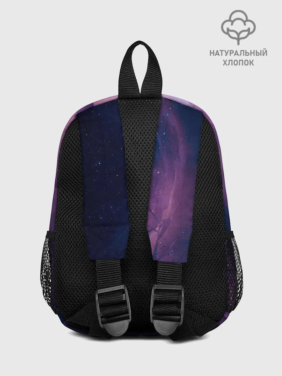 Рюкзак детский / Бабочка кот силуэт фиолетовый