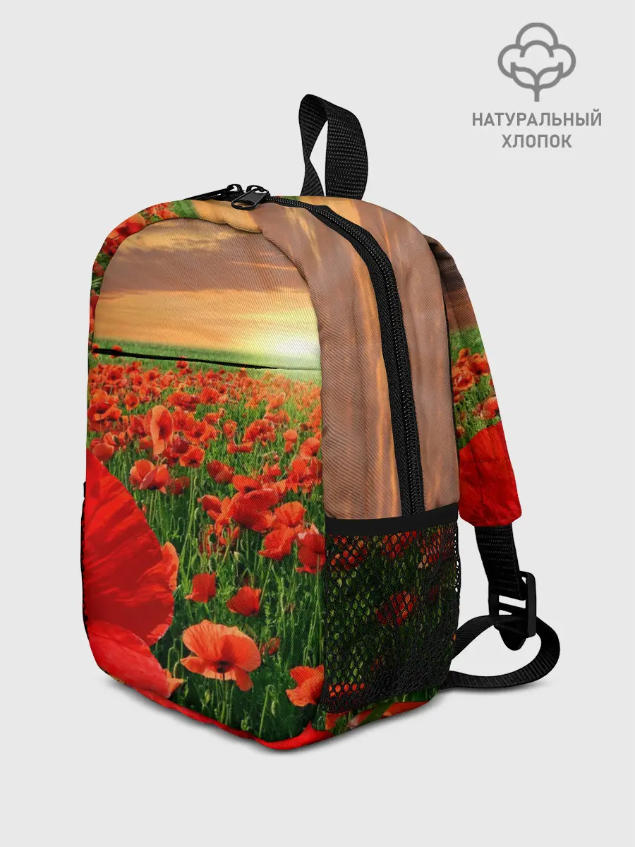 Рюкзак детский / Красный мак на закате