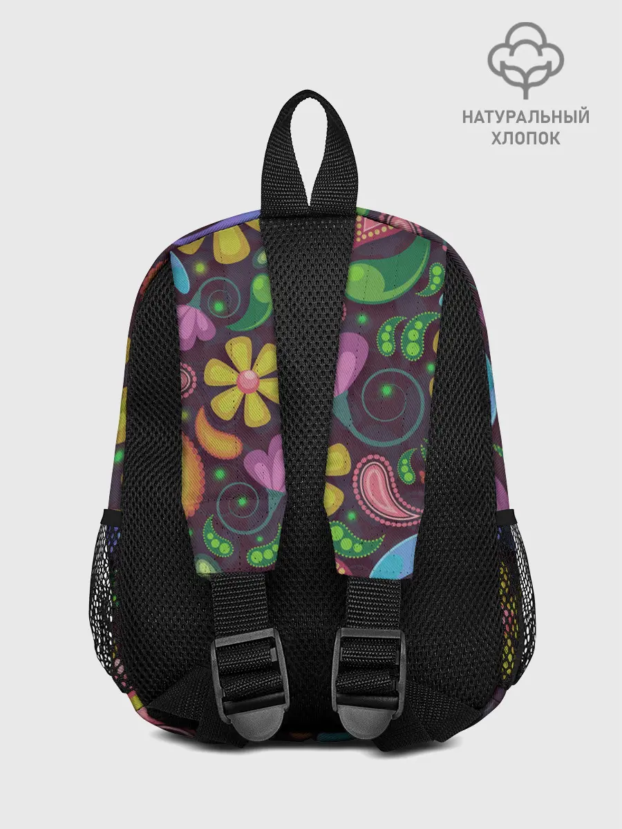 Рюкзак детский / летние цветы узор на темном