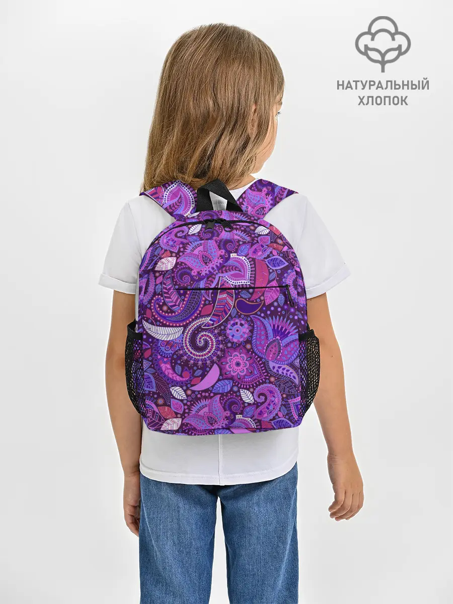 Рюкзак детский / фиолетовый этнический дудлинг
