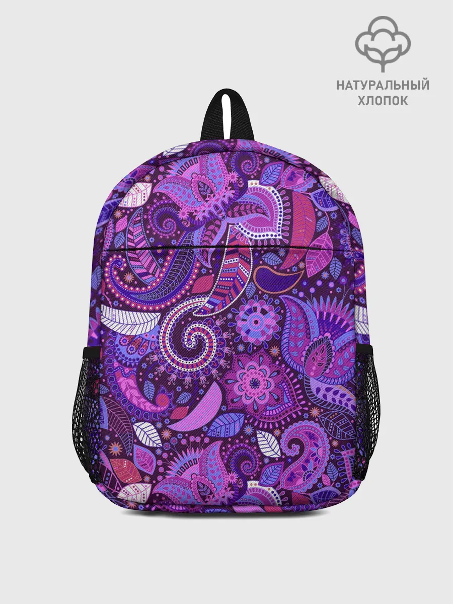 Рюкзак детский / фиолетовый этнический дудлинг