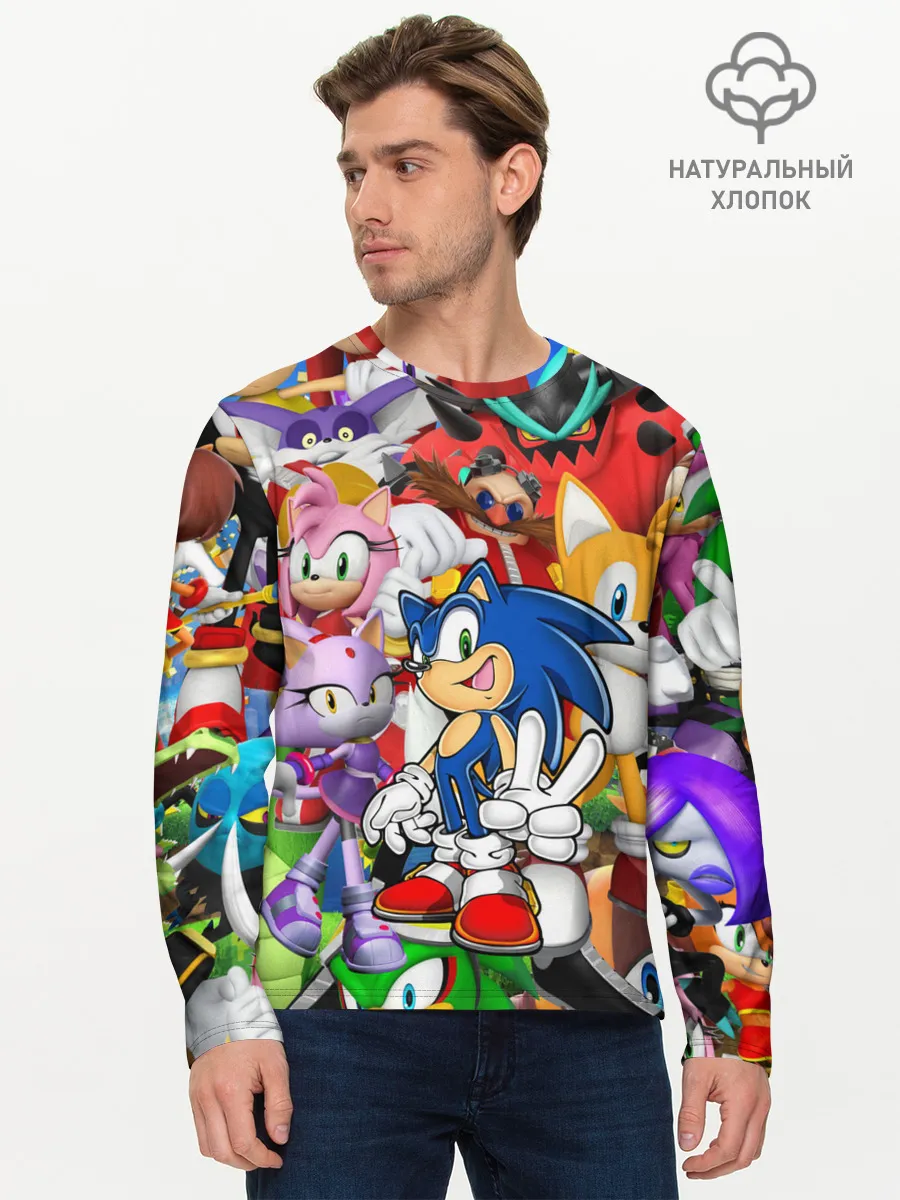 Мужской лонгслив базовый / Sonic ПЕРСОНАЖИ