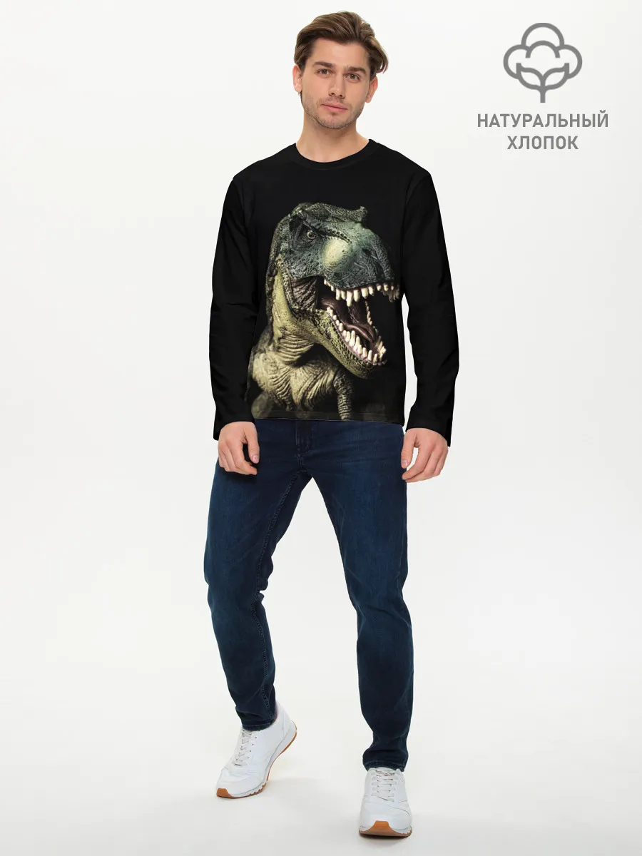 Мужской лонгслив базовый / Динозавр T-Rex