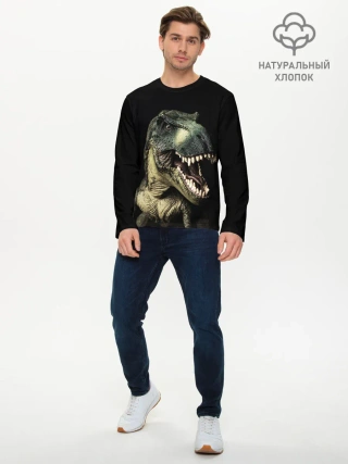Мужской лонгслив базовый / Динозавр T-Rex
