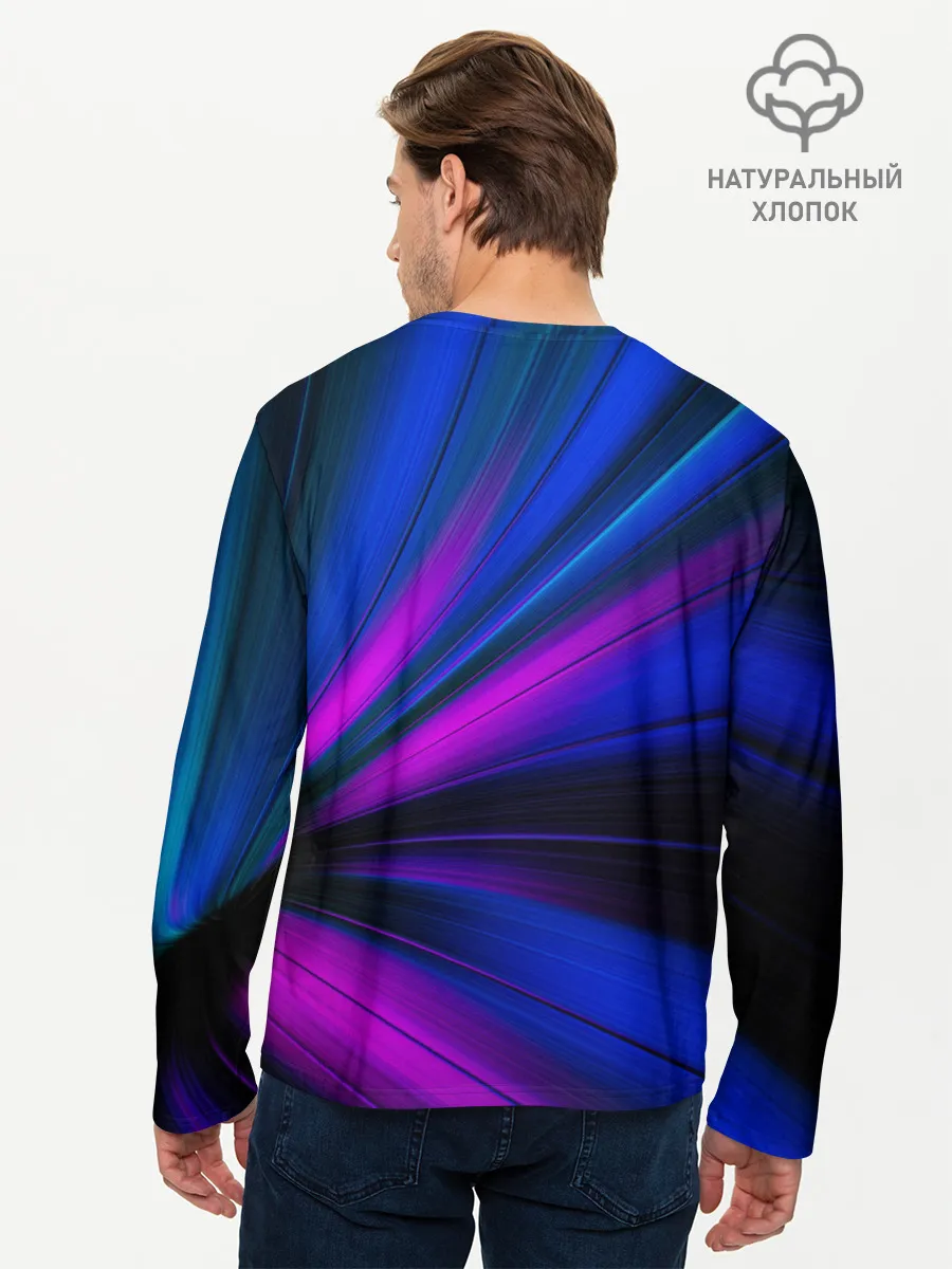 Мужской лонгслив базовый / НЕОНОВЫЕ ВОЛНЫ | NEON STRIPES