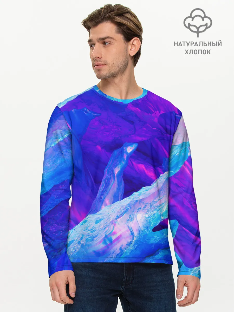 Мужской лонгслив базовый / ЛЕДЯНОЙ НЕОН