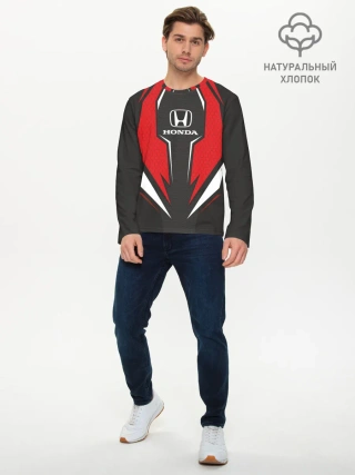Мужской лонгслив базовый / Honda Driver team Red