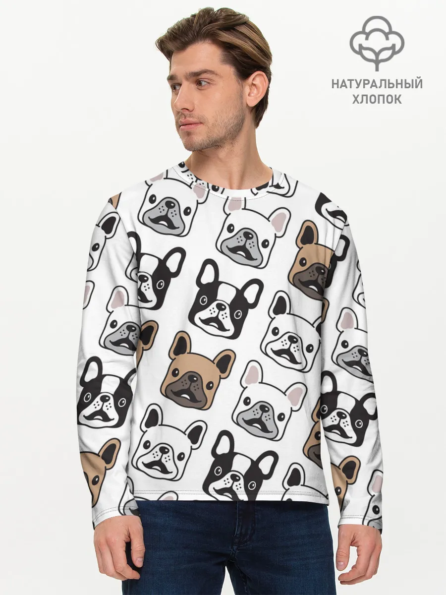 Мужской лонгслив базовый / БОСТОН ТЕРЬЕР | BOSTON TERRIER