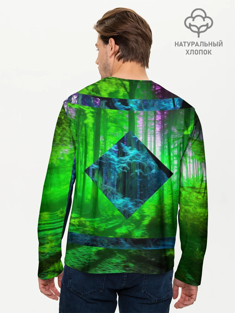 Мужской лонгслив базовый / ПСИХОДЕЛИЯ ЛЕСА