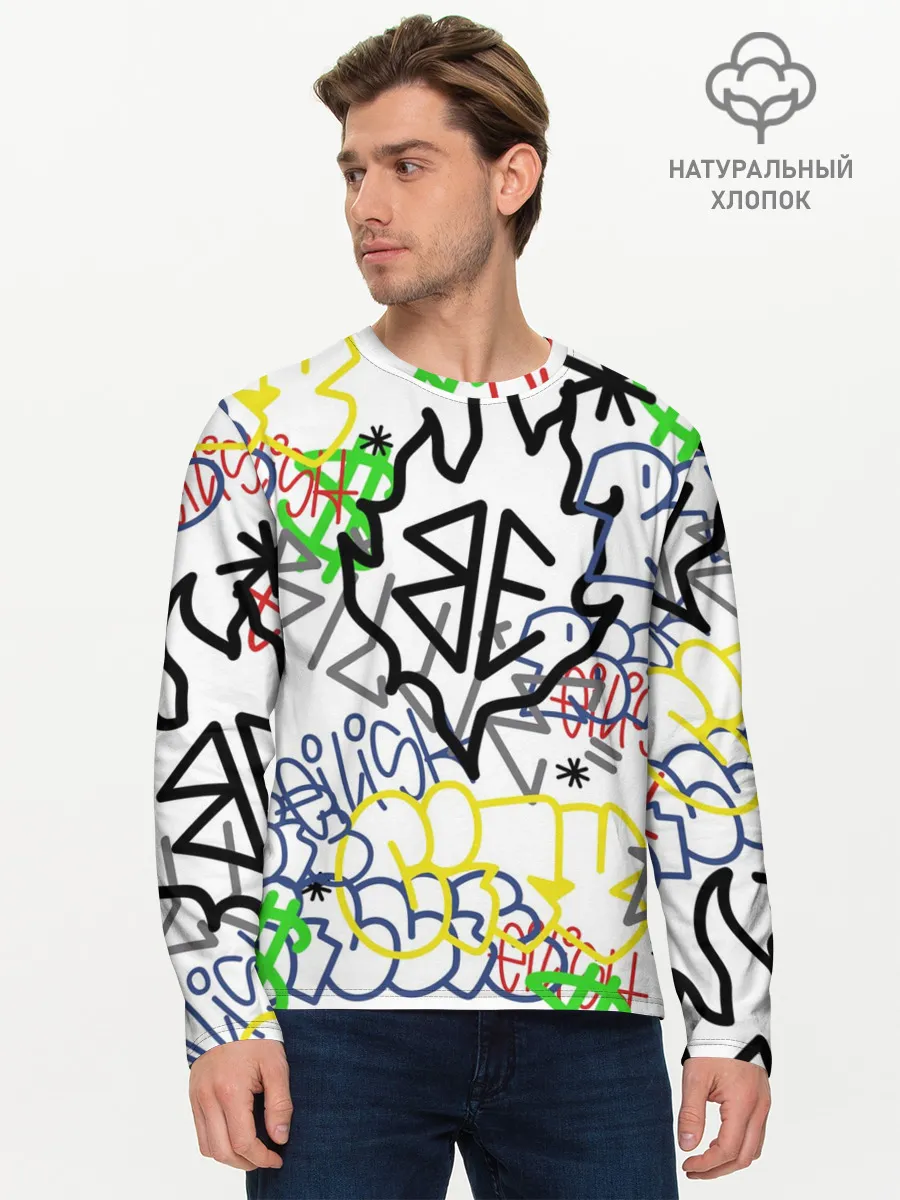 Мужской лонгслив базовый / BILLIE EILISH GRAFFITI