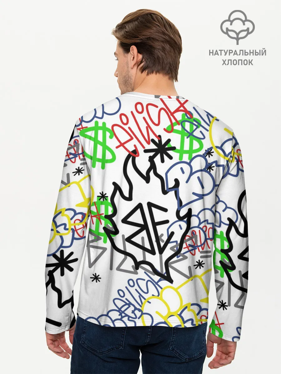 Мужской лонгслив базовый / BILLIE EILISH GRAFFITI