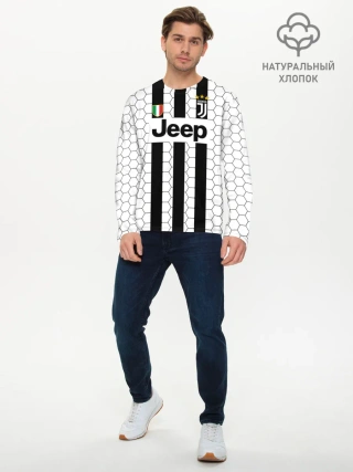 Мужской лонгслив базовый / Ювентус в сетку