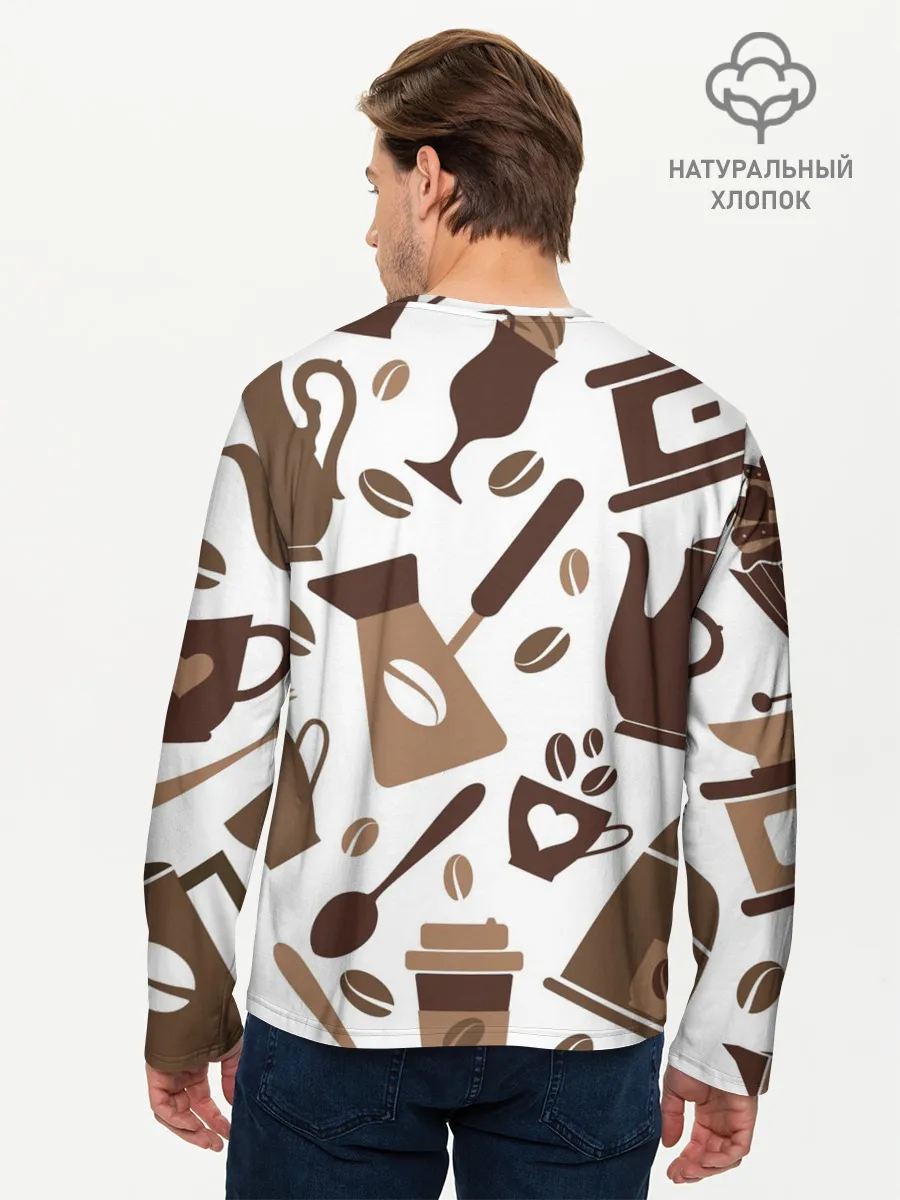 Мужской лонгслив базовый / coffee