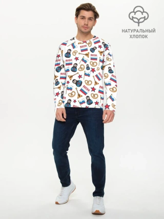 Мужской лонгслив базовый / РОССИЯ УЗОР