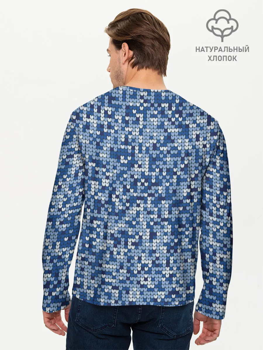 Мужской лонгслив базовый / ВЯЗАНЫЙ КАМУФЛЯЖ