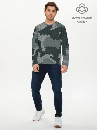 Мужской лонгслив базовый / КАМУФЛЯЖ СОТЫ