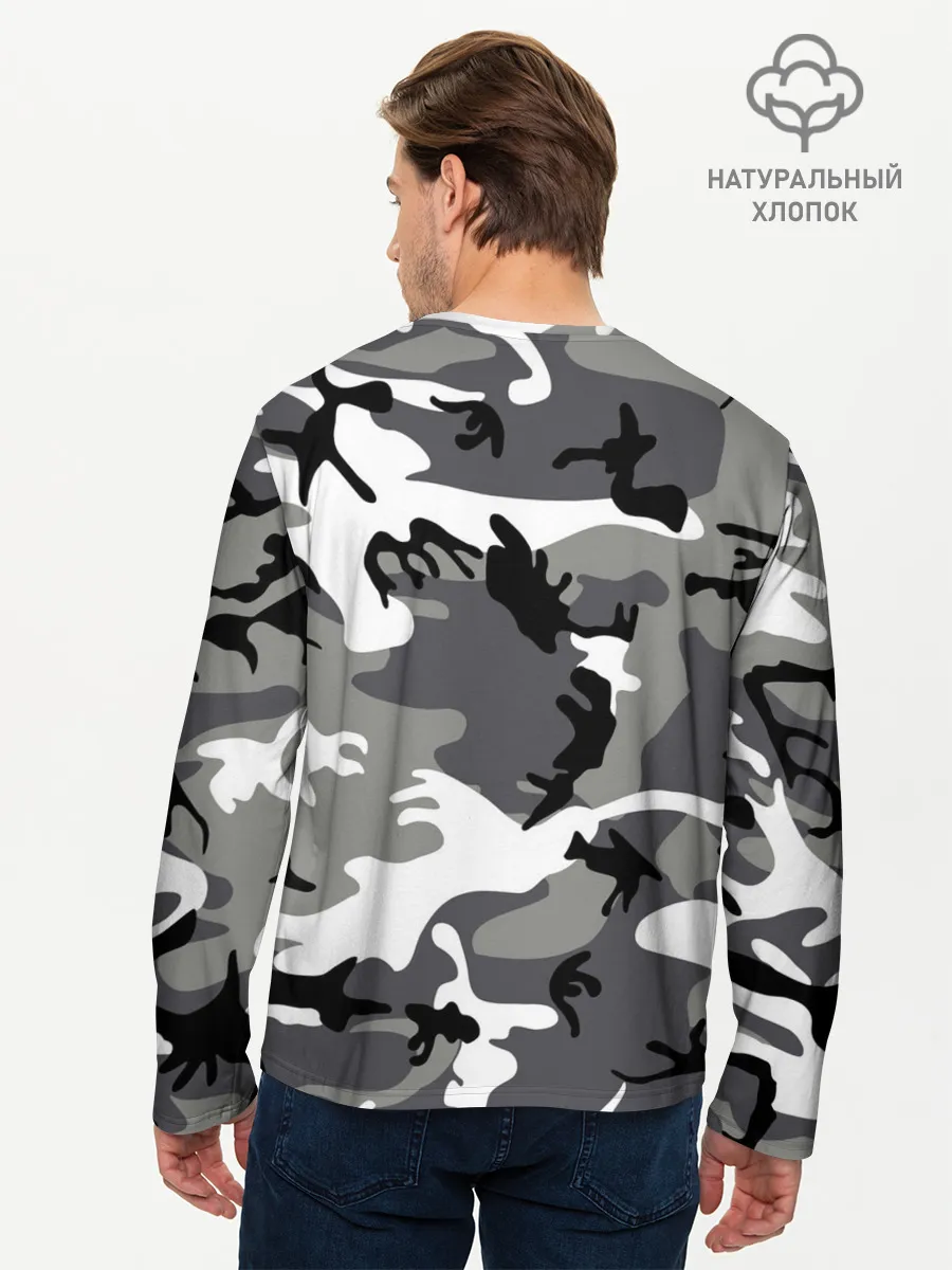 Мужской лонгслив базовый / Автомобильные войска камуфляж