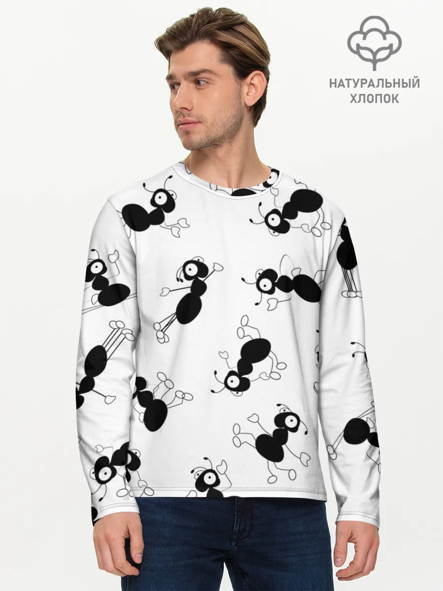 Мужской лонгслив базовый / Муравьи