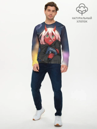 Мужской лонгслив базовый / ноль два боится