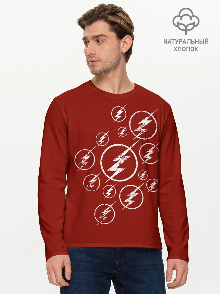Мужской лонгслив базовый / The Flash Logo