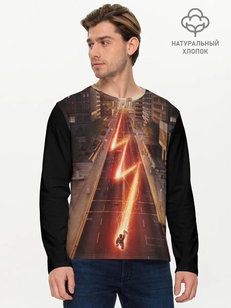 Мужской лонгслив базовый / The Flash