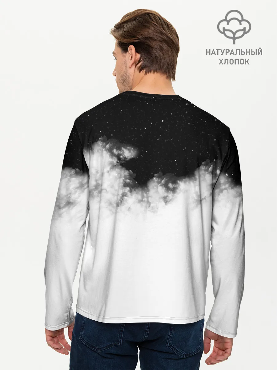 Мужской лонгслив базовый / Galaxy wolf