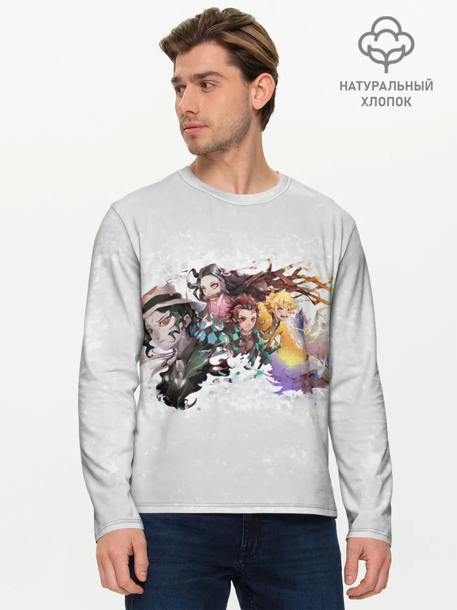 Мужской лонгслив базовый / Клинок рассекающий демонов