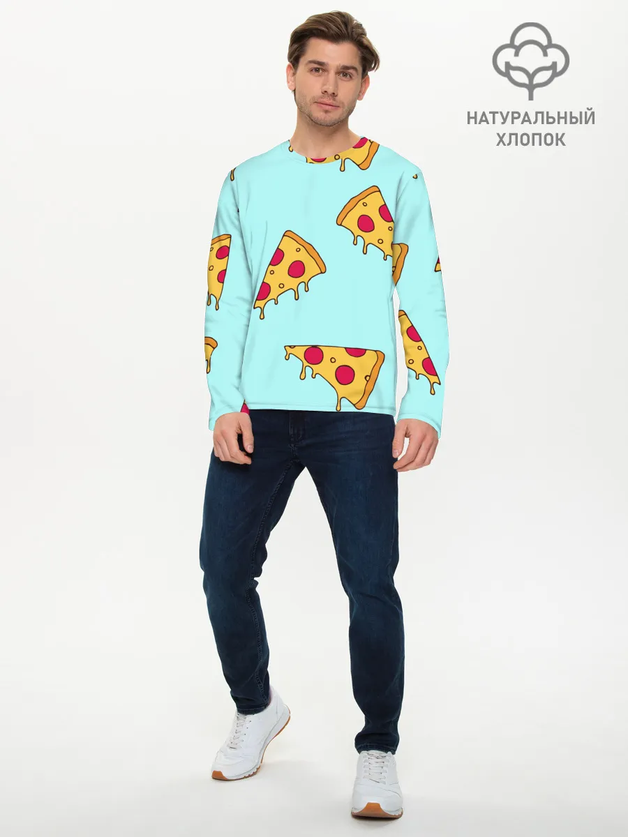 Мужской лонгслив базовый / Ароматная пицца