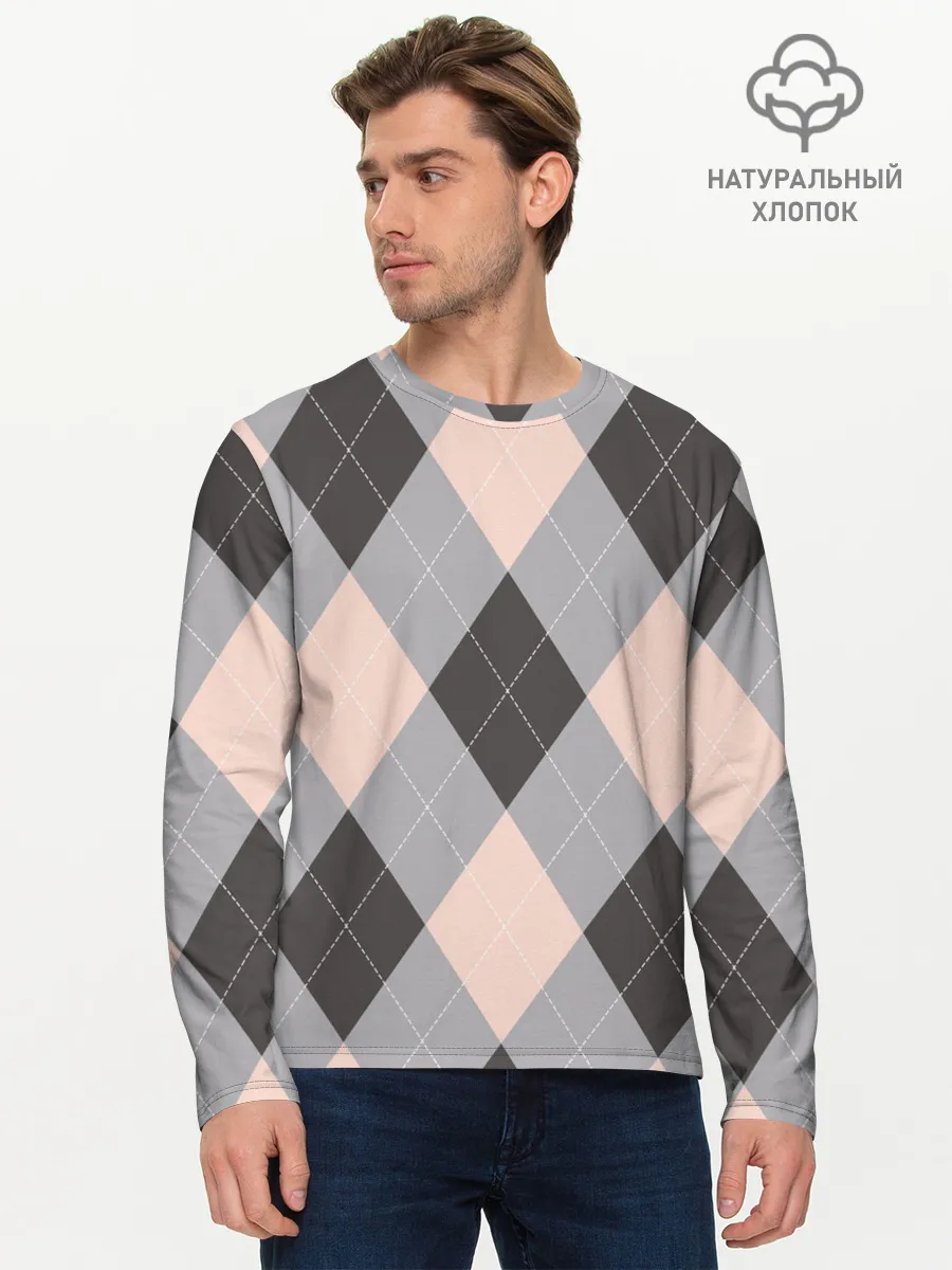 Мужской лонгслив базовый / Шотландка | Tartan