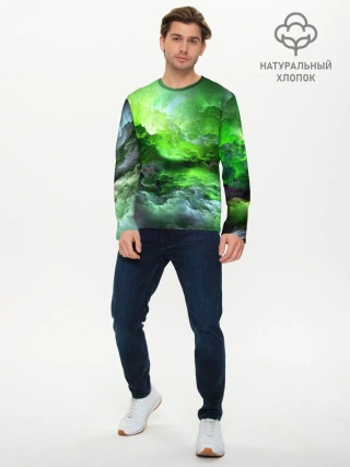 Мужской лонгслив базовый / GREEN SPACE | ЗЕЛЁНЫЙ КОСМОС