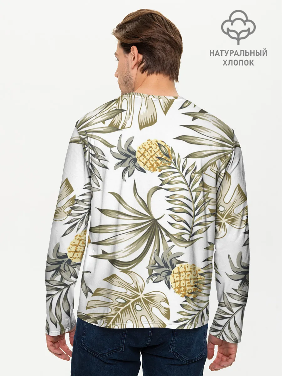Мужской лонгслив базовый / Тропики хаки