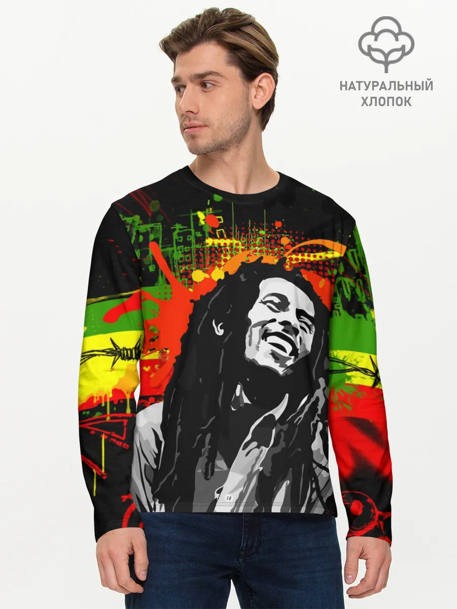 Мужской лонгслив базовый / Боб Марли
