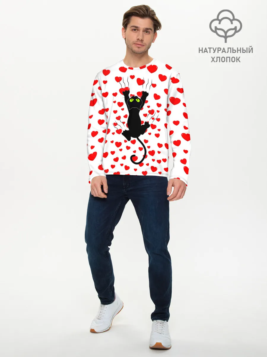 Мужской лонгслив базовый / Котейка