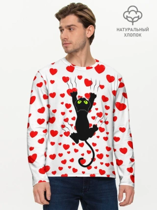 Мужской лонгслив базовый / Котейка