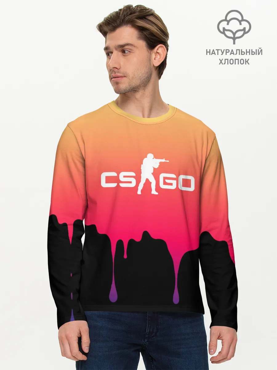 Мужской лонгслив базовый / CS GO GRADIENT