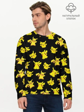 Мужской лонгслив базовый / ПИКАЧУ